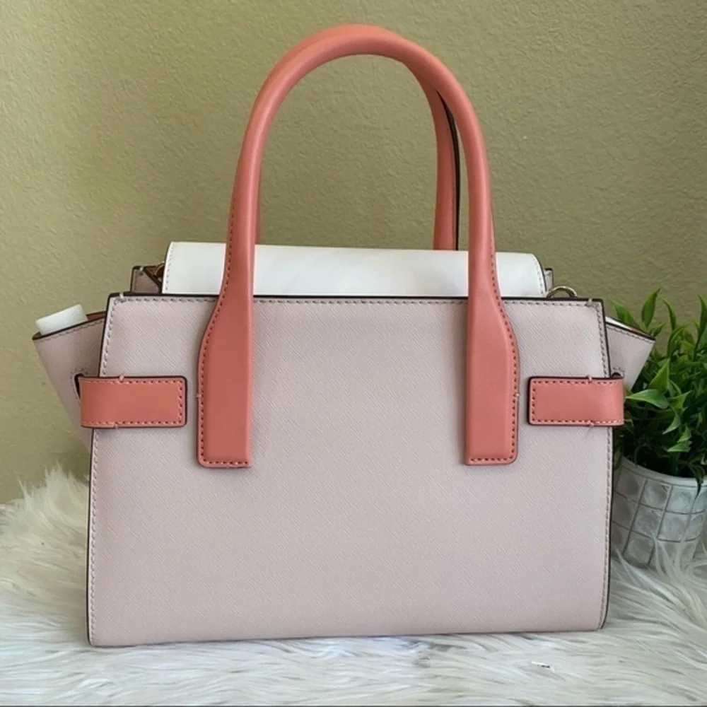 New Michael Kors Carmen Medium Color-Block Belted Satchel bag